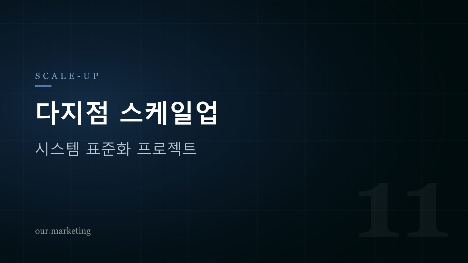 다지점 스케일업 — 시스템 표준화 프로젝트